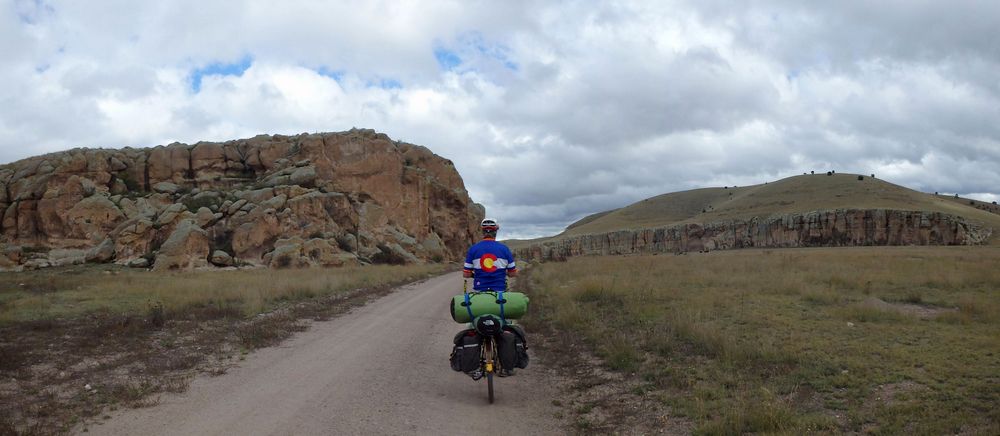 GDMBR: Terry took a picture of Dennis looking north into the canyon.